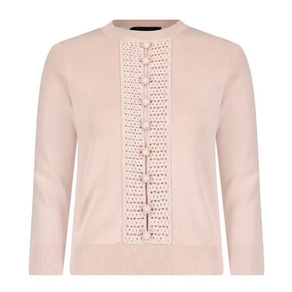Aleeza Paris Blush Pink Knit Sweater with Textured Front NWT MED - Picture 1 of 3